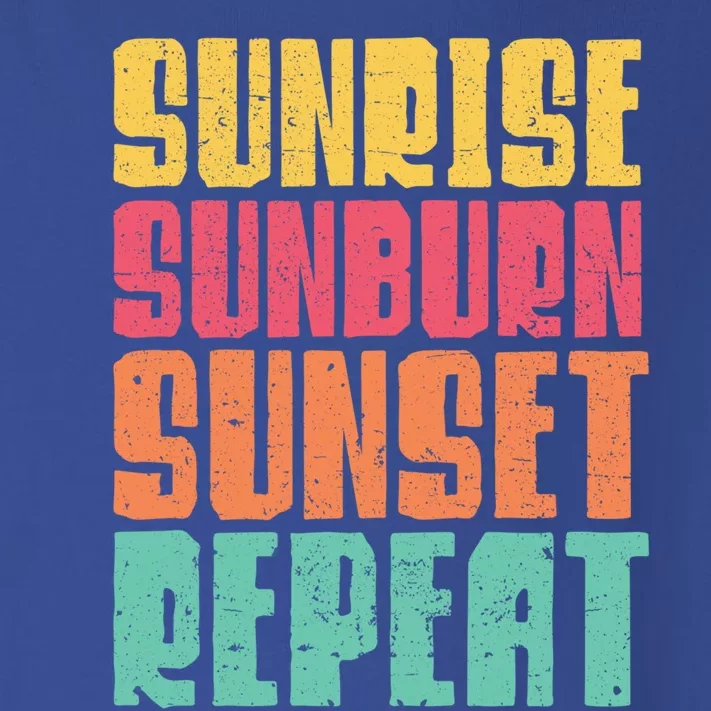 Sunrise Sunburn Sunset Repeat Beach Retro Distressed Typo Gift Toddler Long Sleeve Shirt