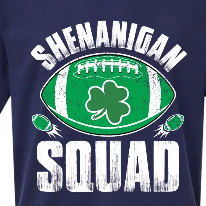 Shenanigan Squad St Patricks Day Funny American Football Gift Sueded Cloud Jersey T-Shirt