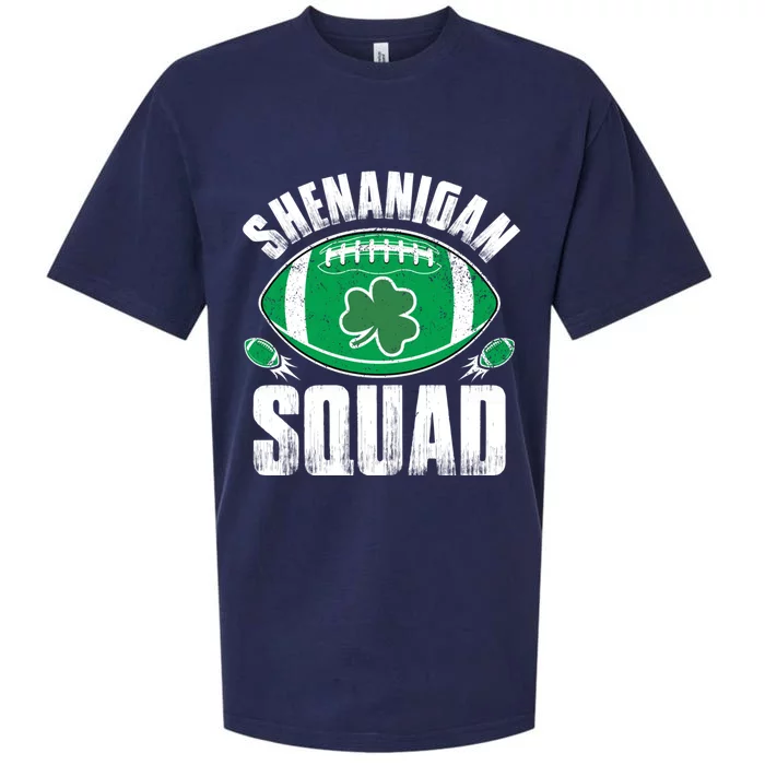 Shenanigan Squad St Patricks Day Funny American Football Gift Sueded Cloud Jersey T-Shirt