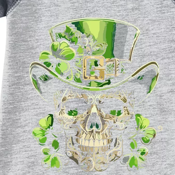 Sugar Skull St Patrick Day Of The Dead Lucky Shamrock Infant Baby Jersey Bodysuit