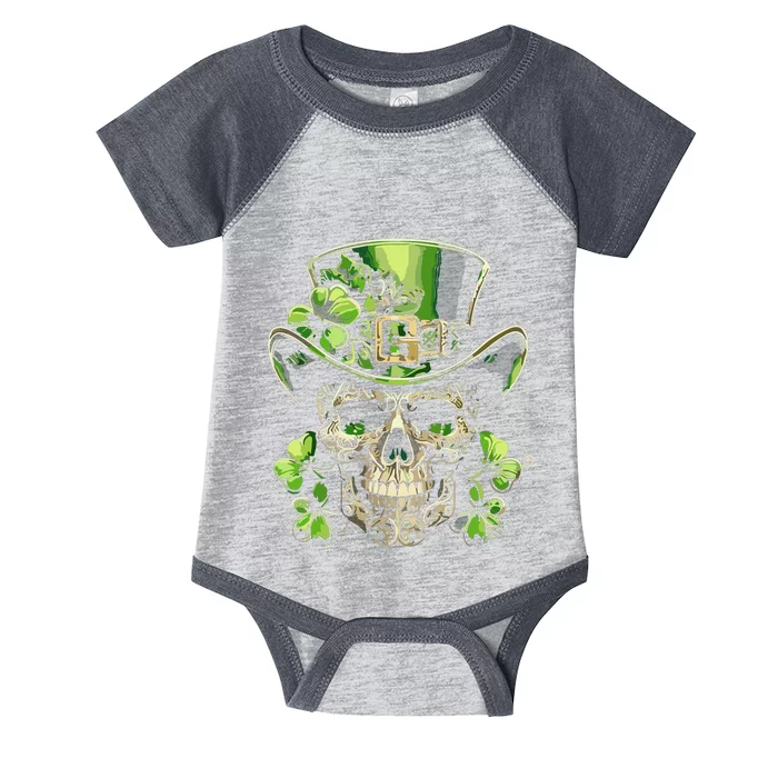 Sugar Skull St Patrick Day Of The Dead Lucky Shamrock Infant Baby Jersey Bodysuit