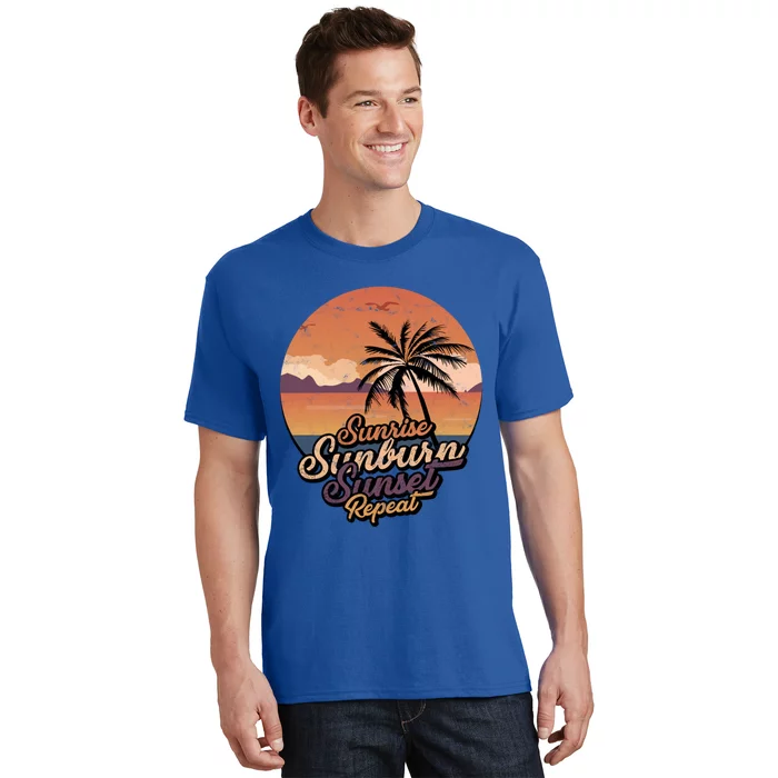 Sunrise Sunburn Sunset Repeat Summer Paradise Vacation Gift T-Shirt