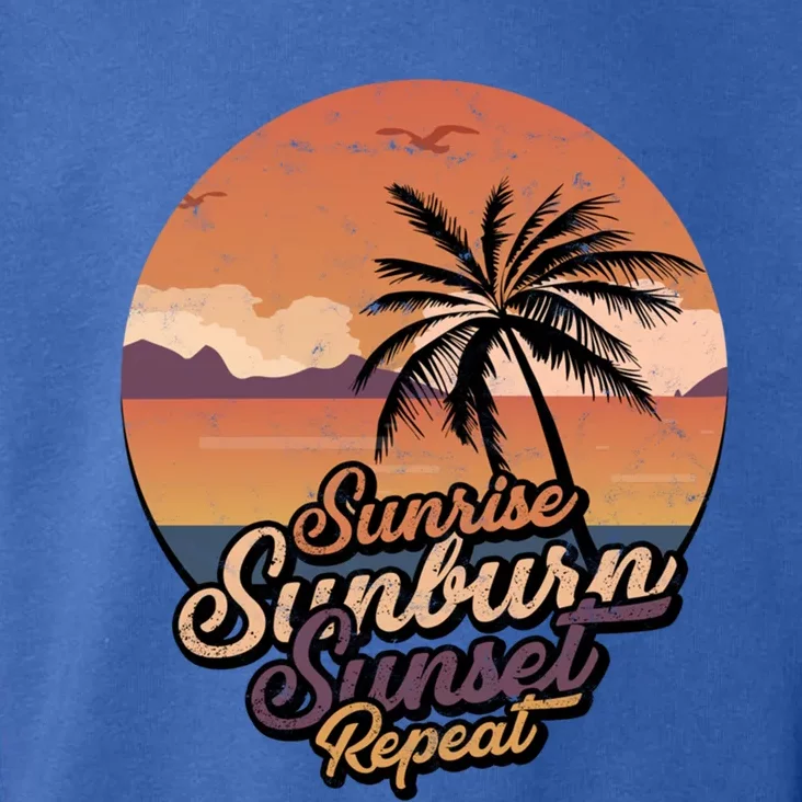 Sunrise Sunburn Sunset Repeat Summer Paradise Vacation Gift Toddler Hoodie