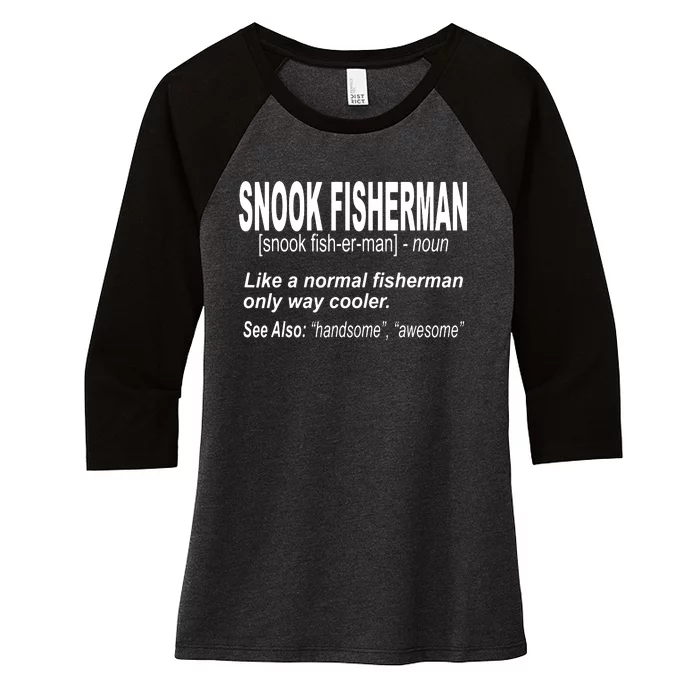 Snook Slayer Sty Salty Snook Fishing Lovers Women's Tri-Blend 3/4-Sleeve Raglan Shirt