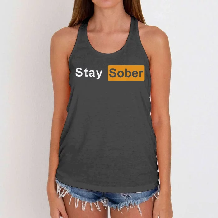 Stay Sober Sober Women's Knotted Racerback Tank