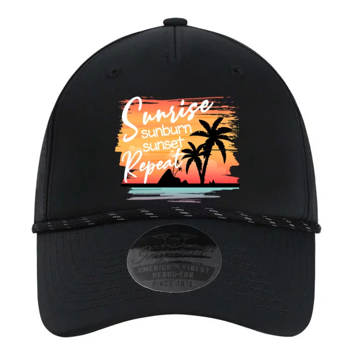 Sunrise Sunburn Sunset Repeat Beach Saying Cool Gift Performance The Dyno Cap