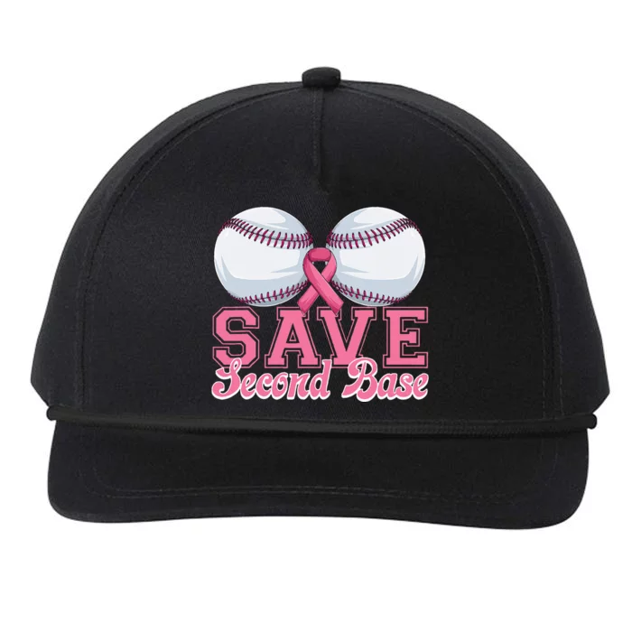 Save Second Softball Base Breast Cancer Awareness Snapback Five-Panel Rope Hat