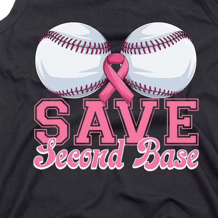 Save Second Softball Base Breast Cancer Awareness Tank Top