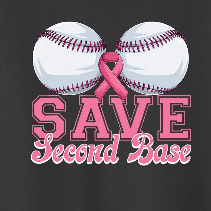 Save Second Softball Base Breast Cancer Awareness Toddler T-Shirt