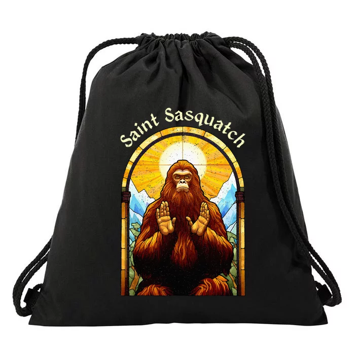 Saint Sasquatch Stained Glass Window – Squatch Drawstring Bag