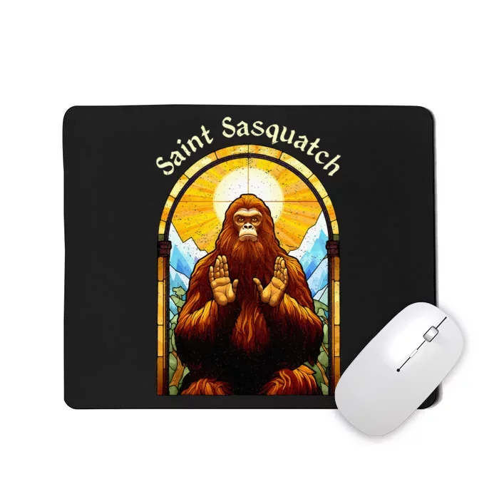 Saint Sasquatch Stained Glass Window – Squatch Mousepad