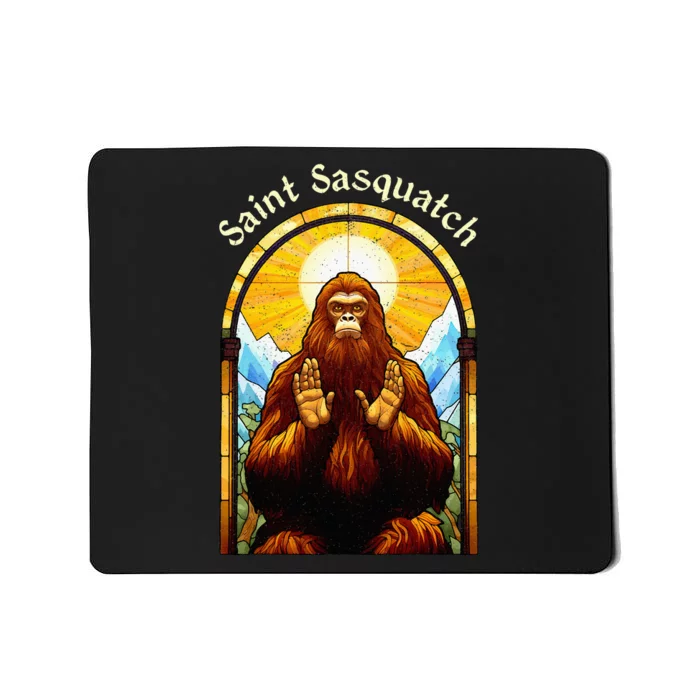 Saint Sasquatch Stained Glass Window – Squatch Mousepad