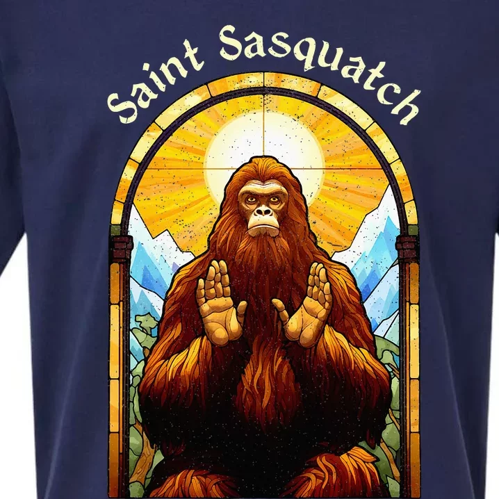 Saint Sasquatch Stained Glass Window – Squatch Sueded Cloud Jersey T-Shirt