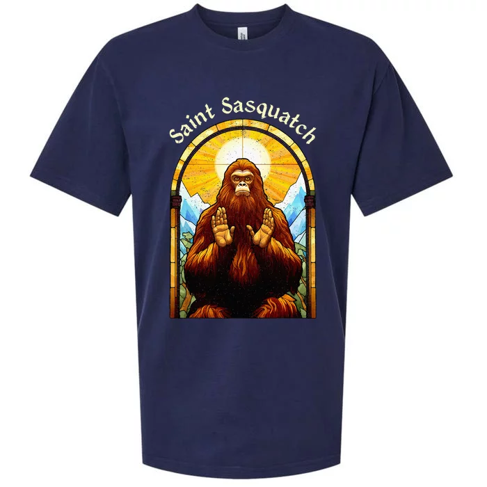 Saint Sasquatch Stained Glass Window – Squatch Sueded Cloud Jersey T-Shirt