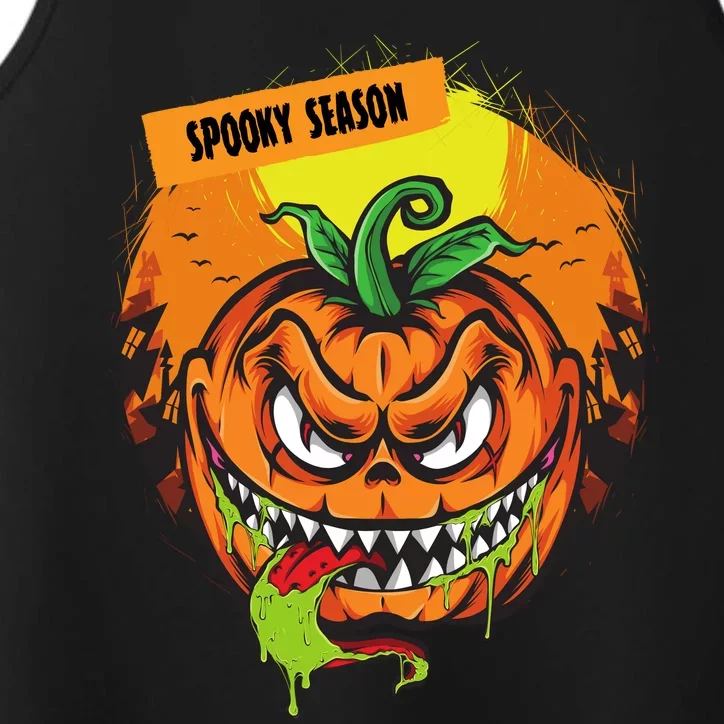 Spooky Season Scary Halloween Pumpkin Performance Tank