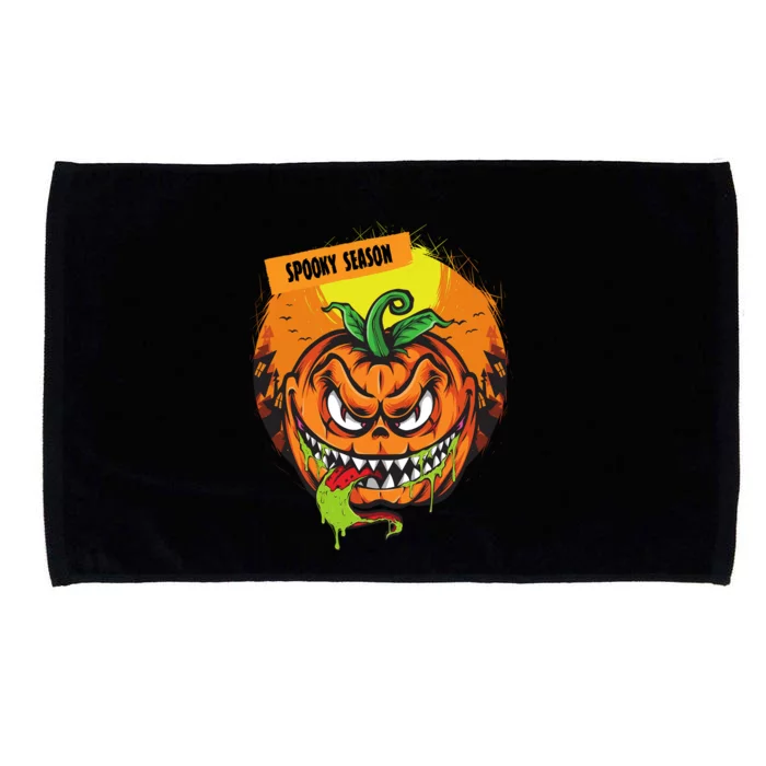 Spooky Season Scary Halloween Pumpkin Microfiber Hand Towel