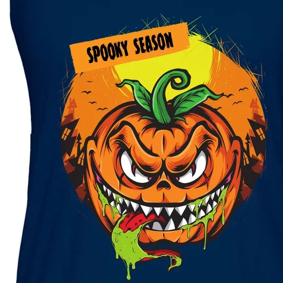 Spooky Season Scary Halloween Pumpkin Ladies Essential Flowy Tank