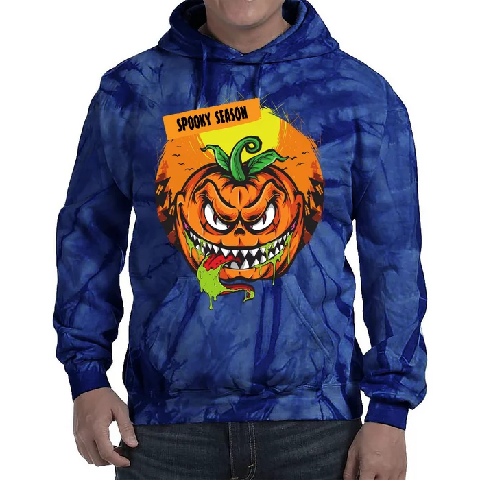 Spooky Season Scary Halloween Pumpkin Tie Dye Hoodie