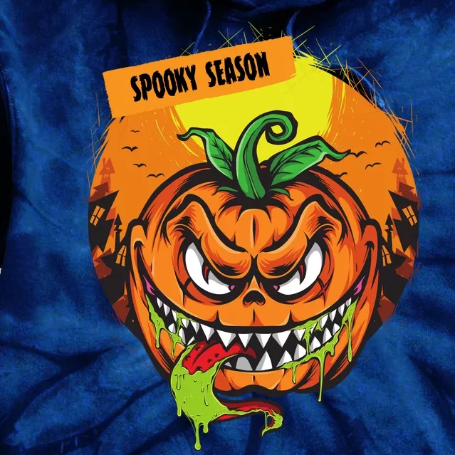 Spooky Season Scary Halloween Pumpkin Tie Dye Hoodie