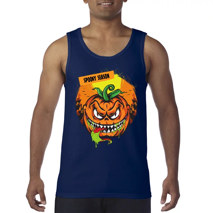 Spooky Season Scary Halloween Pumpkin Tank Top