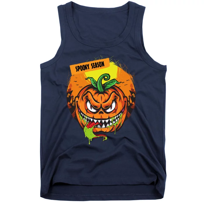 Spooky Season Scary Halloween Pumpkin Tank Top