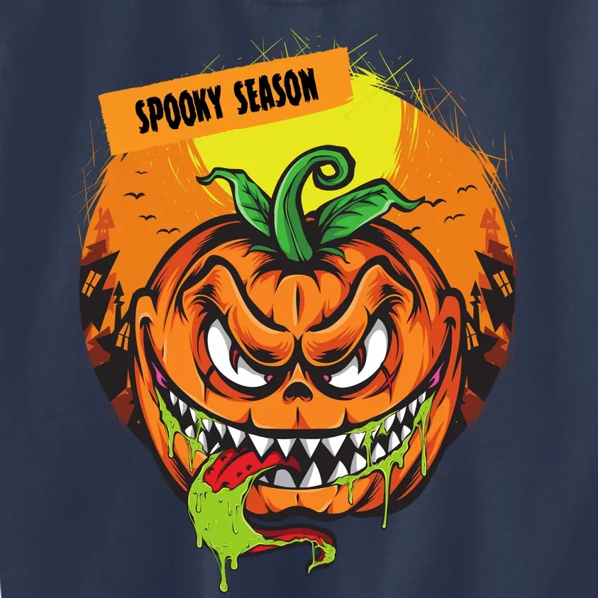 Spooky Season Scary Halloween Pumpkin Kids Sweatshirt