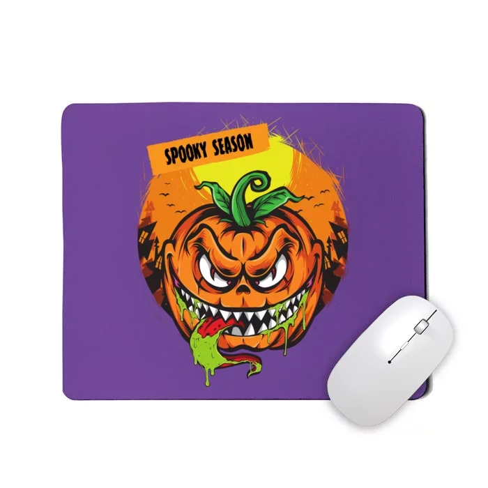 Spooky Season Scary Halloween Pumpkin Mousepad