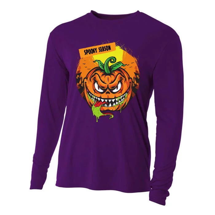 Spooky Season Scary Halloween Pumpkin Cooling Performance Long Sleeve Crew