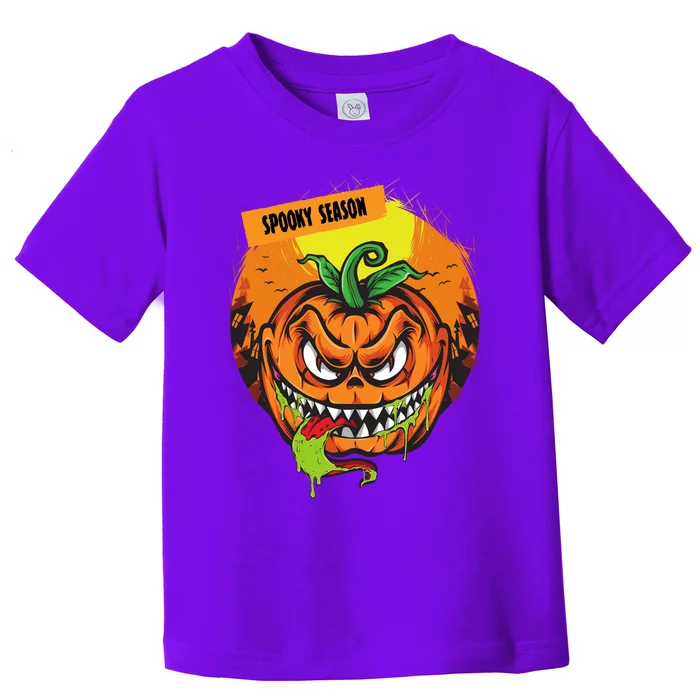 Spooky Season Scary Halloween Pumpkin Toddler T-Shirt