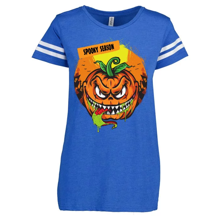 Spooky Season Scary Halloween Pumpkin Enza Ladies Jersey Football T-Shirt