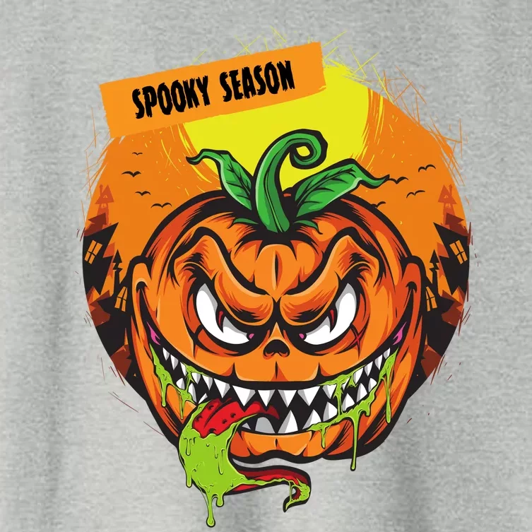 Spooky Season Scary Halloween Pumpkin Women's Crop Top Tee