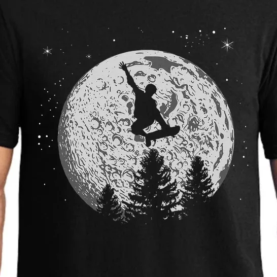 Skater Skateboarder Skateboard Moon Skateboarding Gift Pajama Set