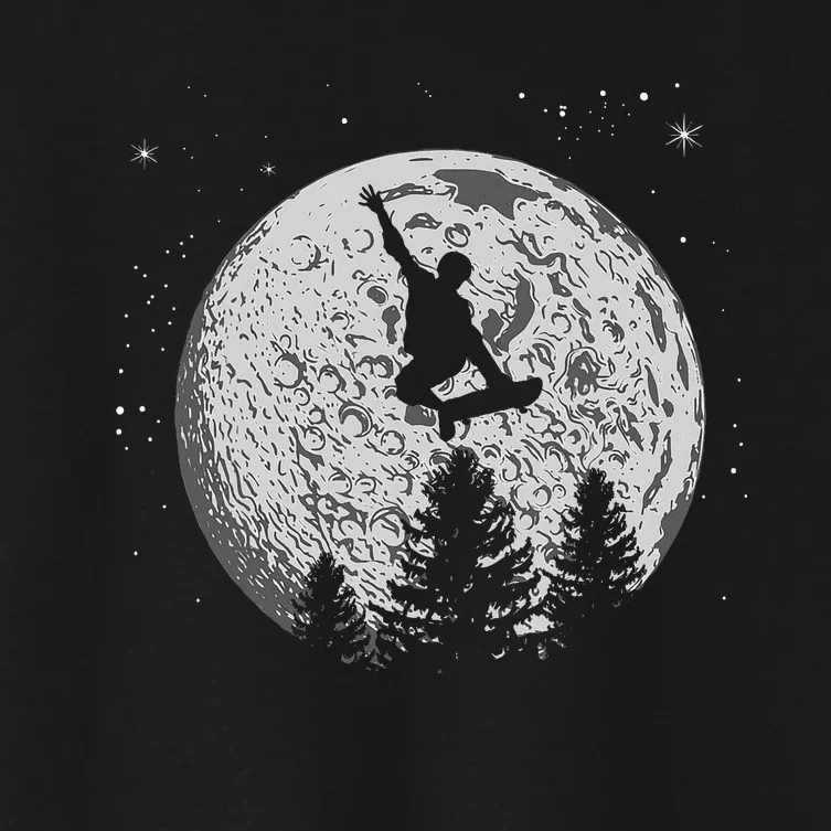 Skater Skateboarder Skateboard Moon Skateboarding Gift Women's Crop Top Tee