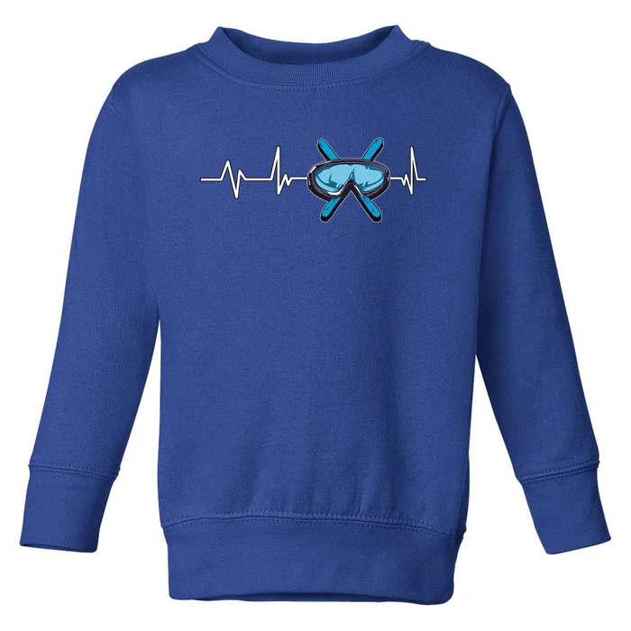 Skiing Ski Skier Heartbeat Skiing Gift Skiing Gift Toddler Sweatshirt