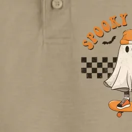 Spooky Season Skater Outfit Funny Ghost On Skateboard Gift Dry Zone Grid Performance Polo