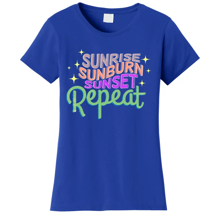 Sunrise Sunburn Sunset Repeat Beach Summer Gift Women's T-Shirt