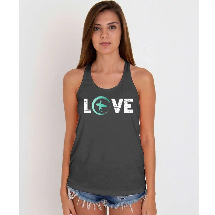 Surfing sea surfboard surfer Women's Knotted Racerback Tank