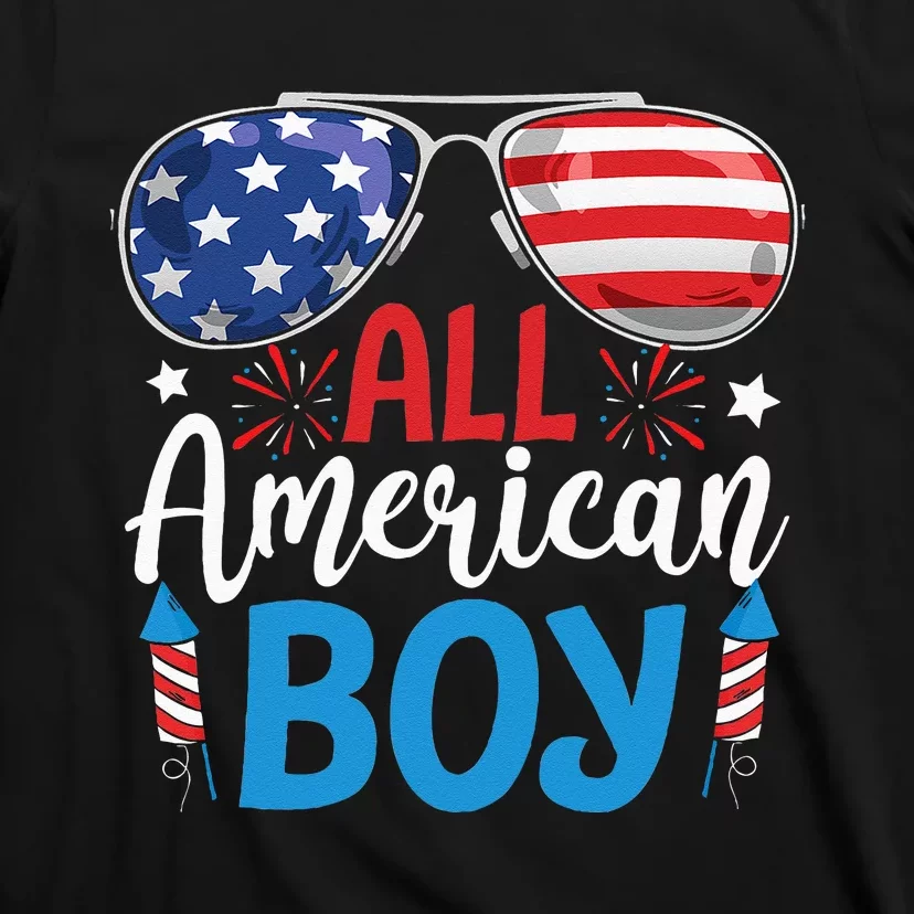 Sunglasses Stars Stripes All American Boy Freedom USA T-Shirt