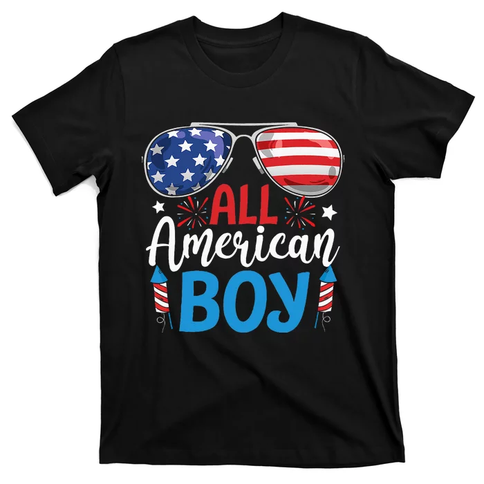 Sunglasses Stars Stripes All American Boy Freedom USA T-Shirt