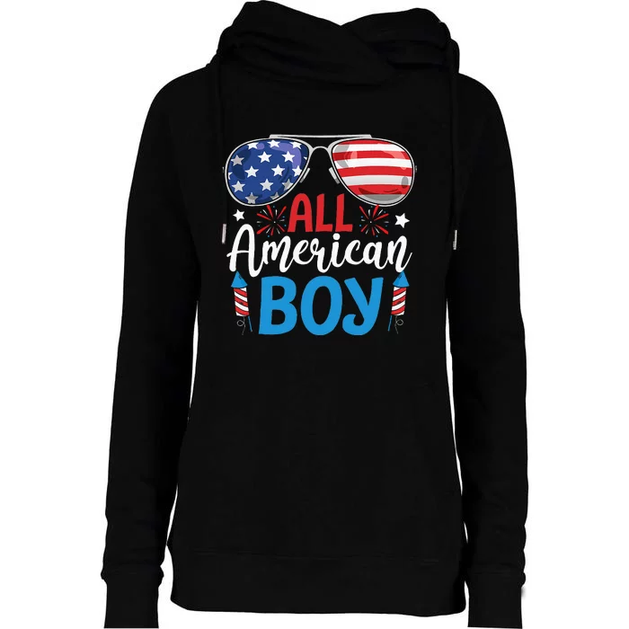 Sunglasses Stars Stripes All American Boy Freedom USA Womens Funnel Neck Pullover Hood