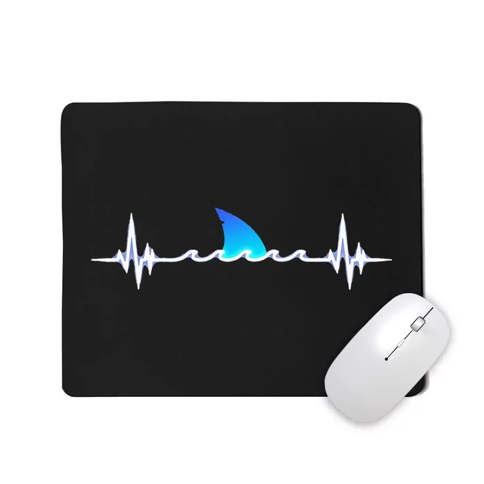 Shark Shark Shark Lover Gift Shark Heartbeat Mousepad