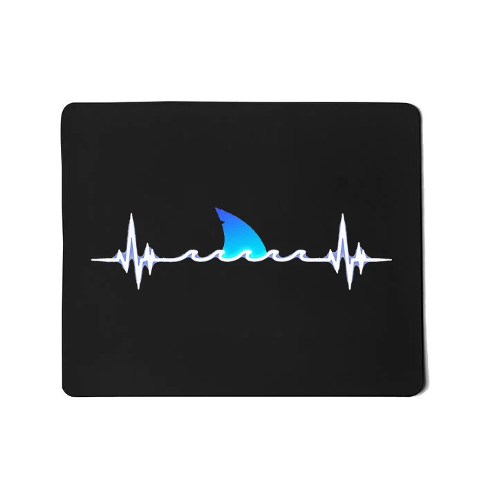 Shark Shark Shark Lover Gift Shark Heartbeat Mousepad