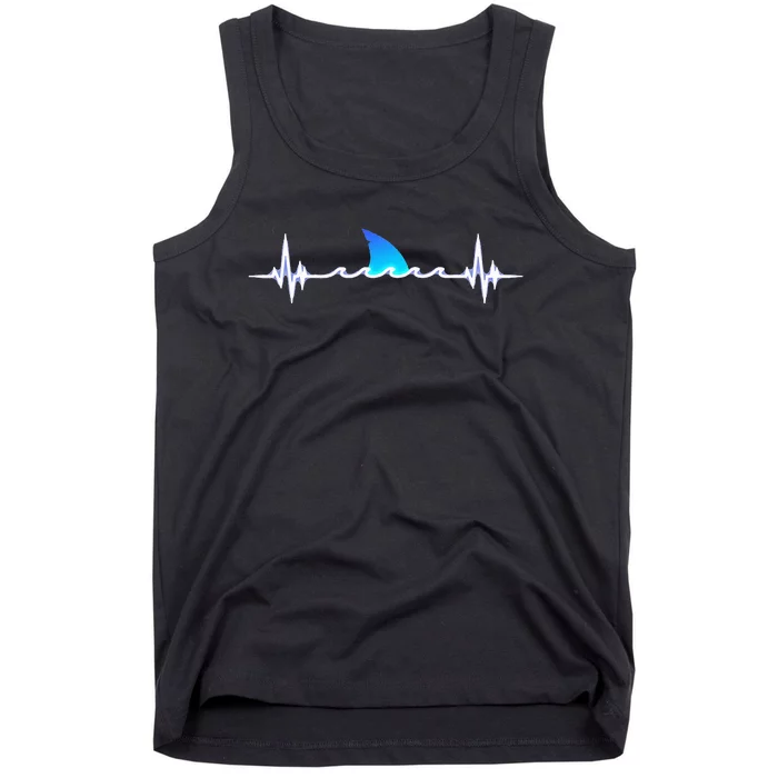 Shark Shark Shark Lover Gift Shark Heartbeat Tank Top