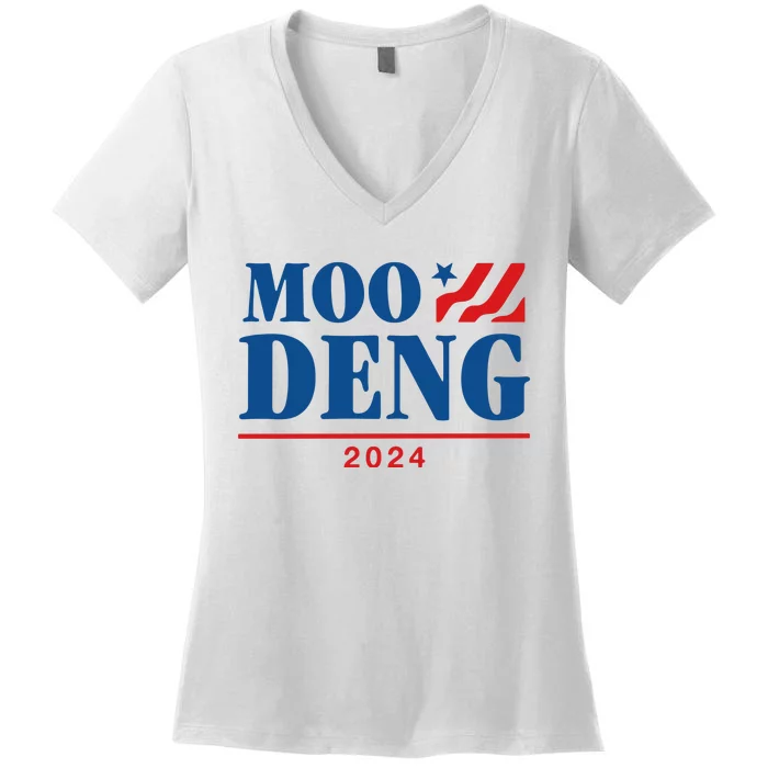 Shithead Steve Store Moo Deng 2024 Women's V-Neck T-Shirt