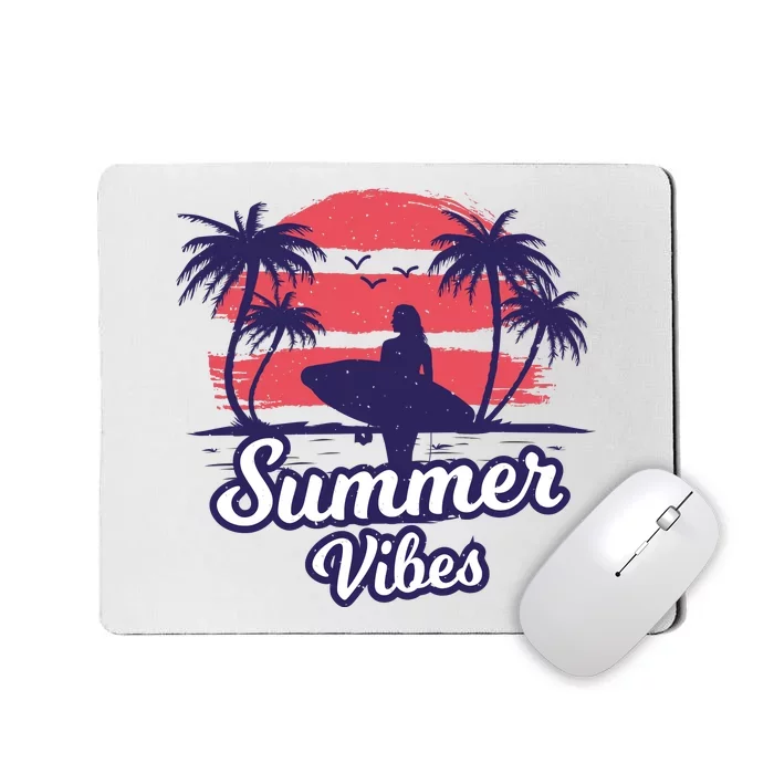 Surfing Sunset Summer Vibes Palm Beach Gift Mousepad