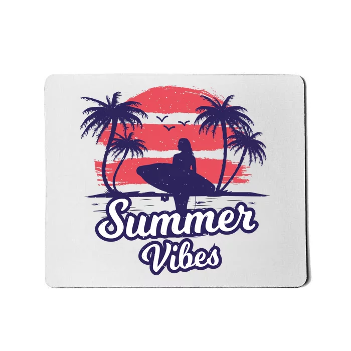 Surfing Sunset Summer Vibes Palm Beach Gift Mousepad