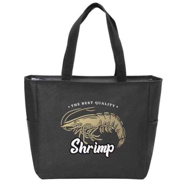 Shrimp Seafood Zip Tote Bag