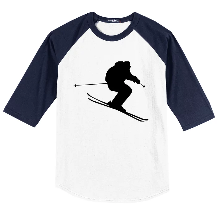 Skiing Ski Baseball Sleeve Shirt