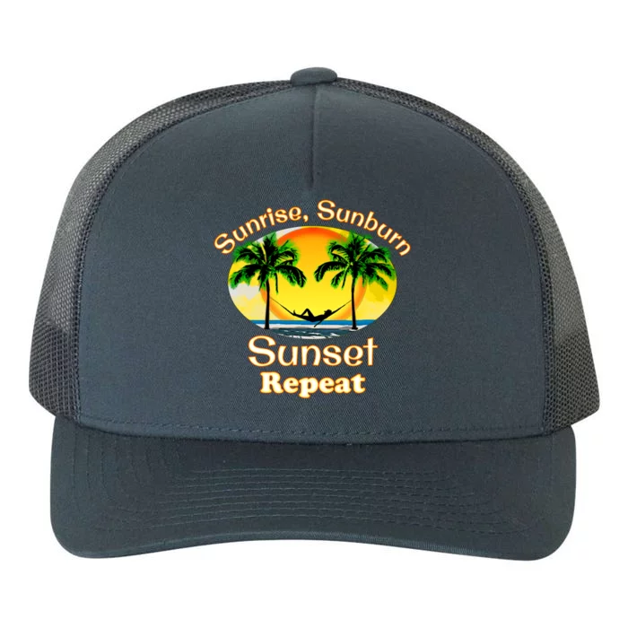 Sunrise Sunburn Sunset Repeat Funny Beach Summer Great Gift Yupoong Adult 5-Panel Trucker Hat