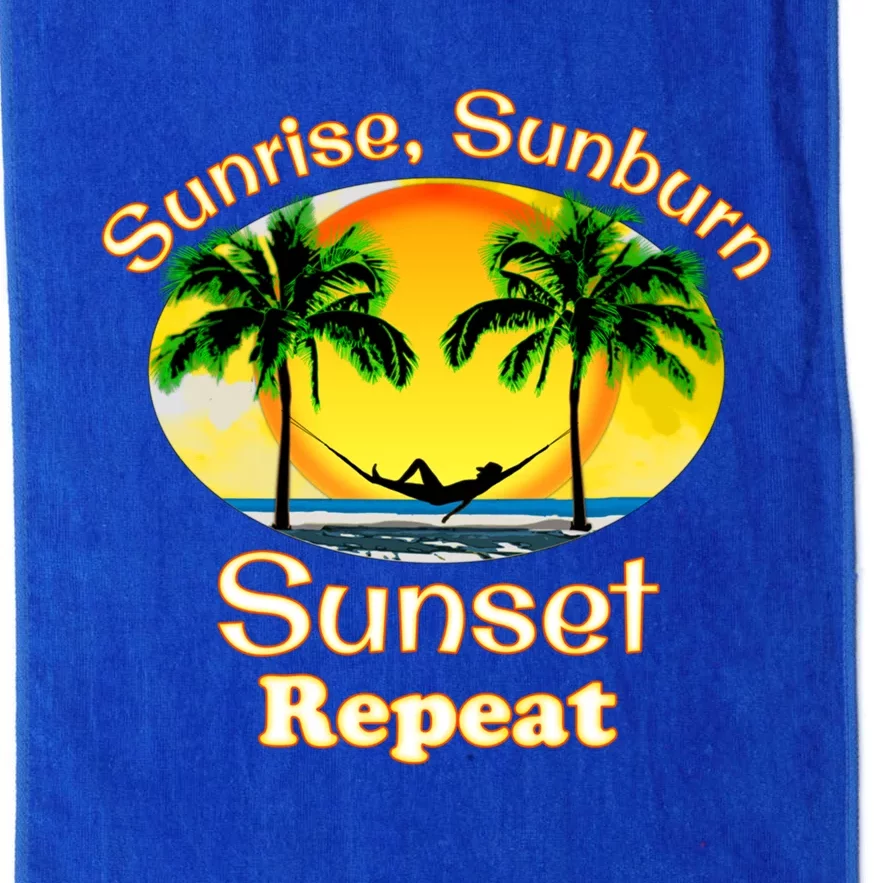 Sunrise Sunburn Sunset Repeat Funny Beach Summer Great Gift Platinum Collection Golf Towel